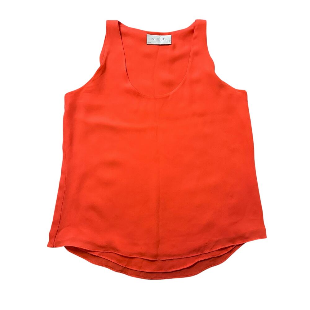 A.L.C. coral orange silk sleeveless top - Picture 9 of 11